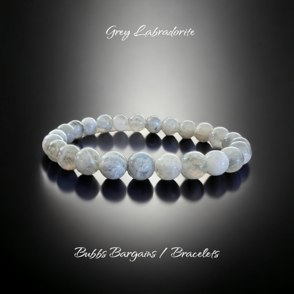 Labradorite Bracelet - 8mm Unisex Natural Stones Handmade - Picture 2 of 2